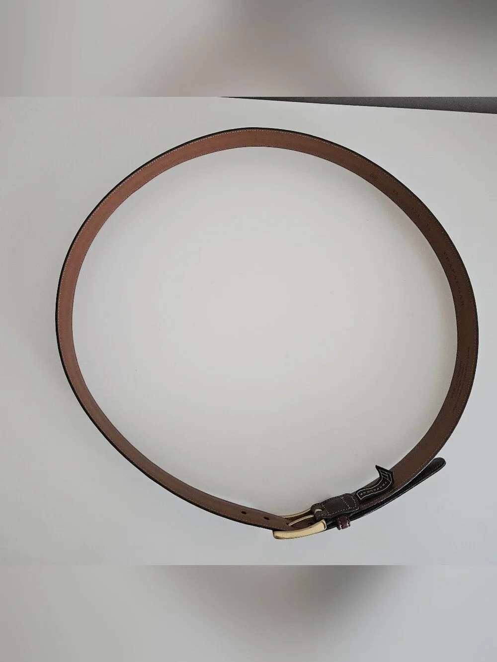 TRAFALGAR Brown Leather Dress Gold Buckle Belt | SZ 42